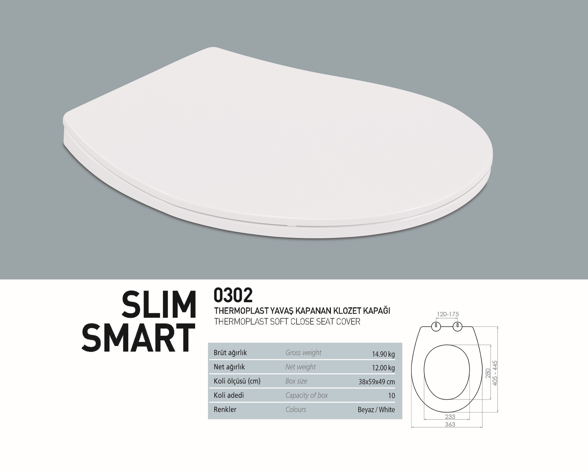 Nkp Slim Smart Thermoplast Yavaş Kapanan Klozet Kapağı 0302
